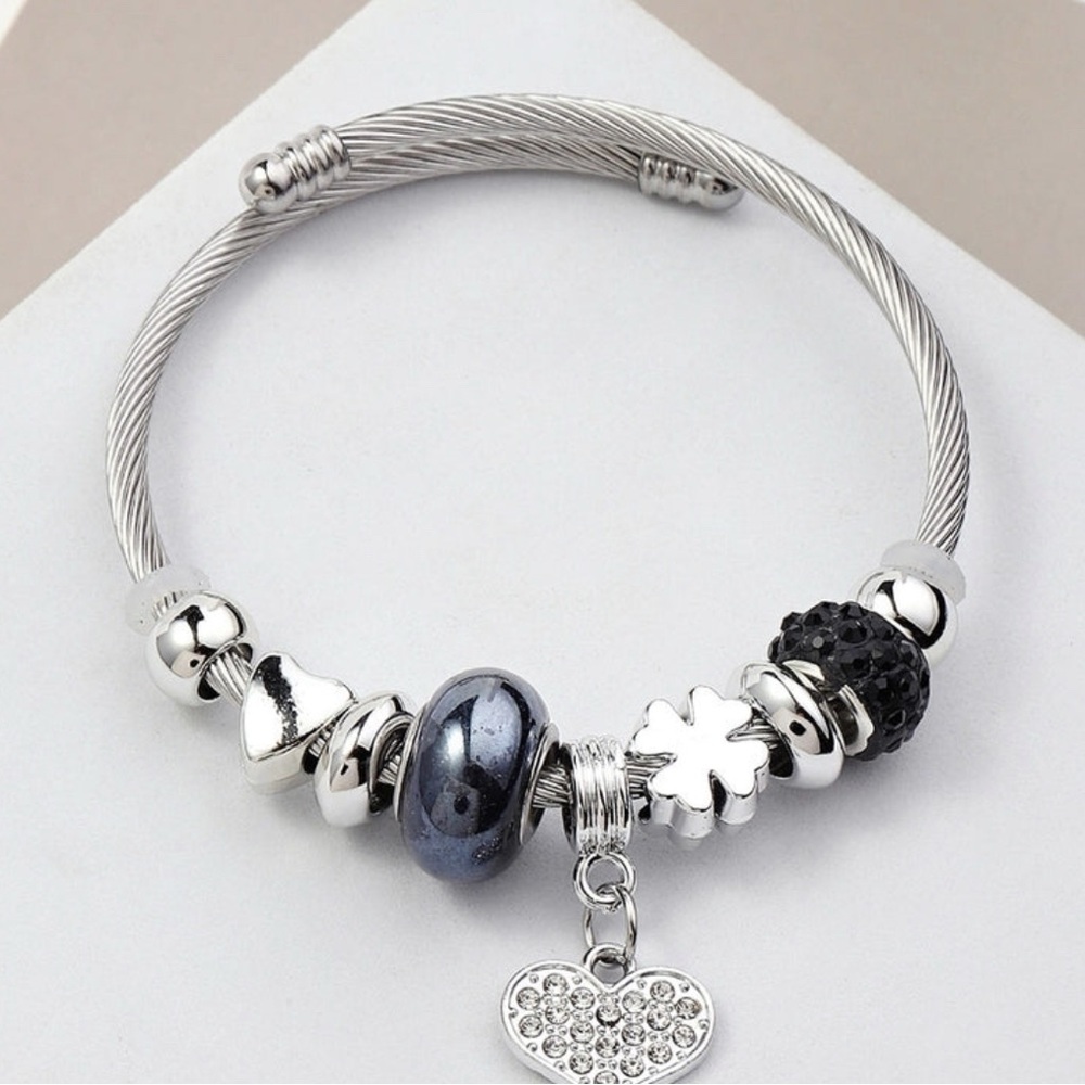 Elegant Silver Charm Bracelet